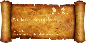 Mattesz Kristóf névjegykártya