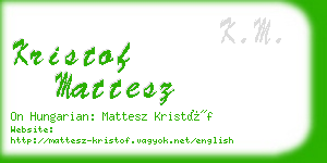 kristof mattesz business card